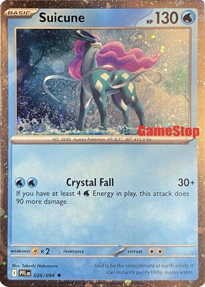 Suicune Gamestop Exclusive 026/094 (Miscellaneous Cards & Products)  - Cosmo Holofoil | Good Games Adelaide SA