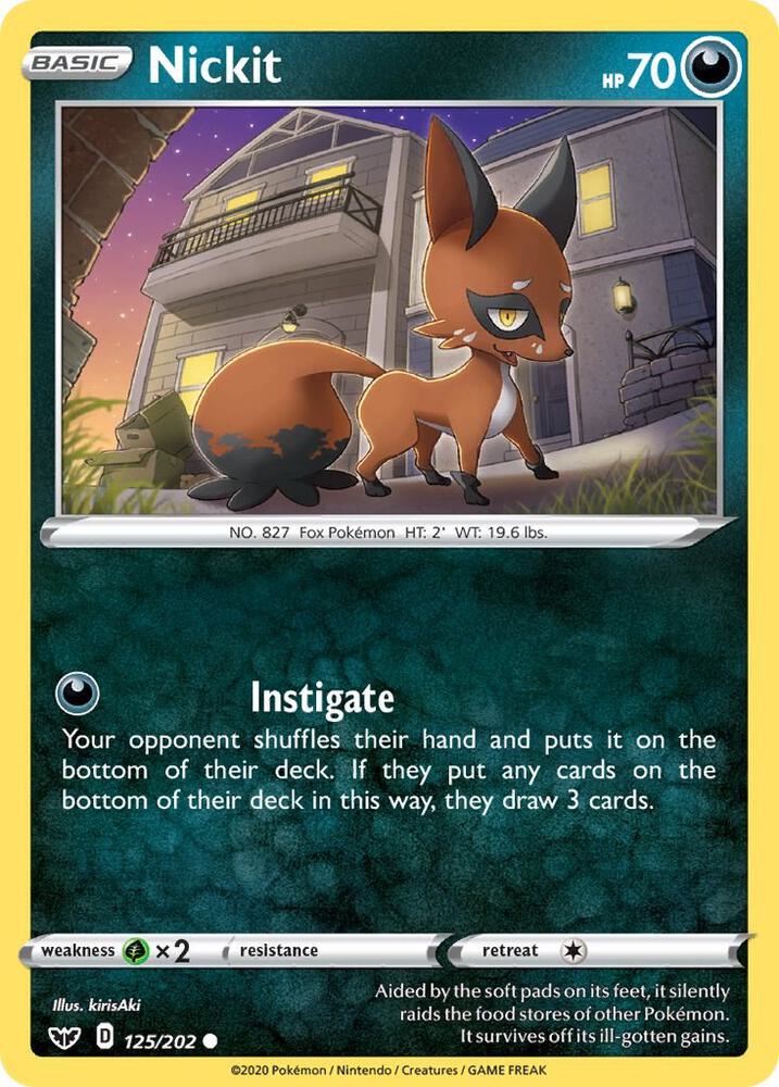 Nickit 125/202 (SWSH01: Sword & Shield Base Set)  | Good Games Adelaide SA
