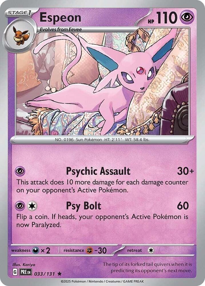 Espeon 033/131 (SV: Prismatic Evolutions)  - Holofoil | Good Games Adelaide SA