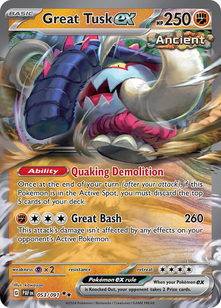 Great Tusk ex 053/091 (SV: Paldean Fates)  - Holofoil | Good Games Adelaide SA