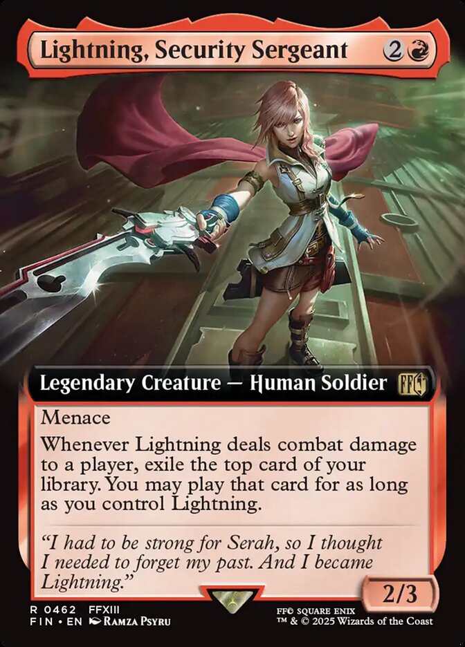 Lightning, Security Sergeant 462/309 (FINAL FANTASY)  - Extended Art Foil | Good Games Adelaide SA