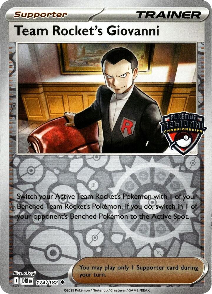 Team Rocket's Giovanni 174/182 (League & Championship Cards)  - Reverse Holofoil | Good Games Adelaide SA