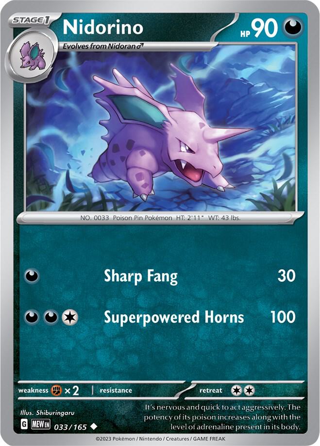 Nidorino 033/165 (SV: Scarlet & Violet 151)  | Good Games Adelaide SA
