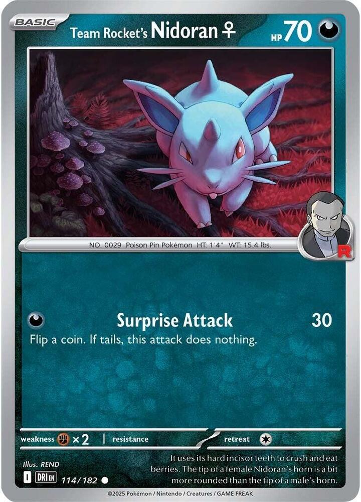 Team Rocket's Nidoran F 114/182 (SV10: Destined Rivals)  | Good Games Adelaide SA