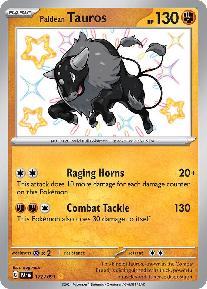 Paldean Tauros 172/091 (SV: Paldean Fates)  - Holofoil | Good Games Adelaide SA