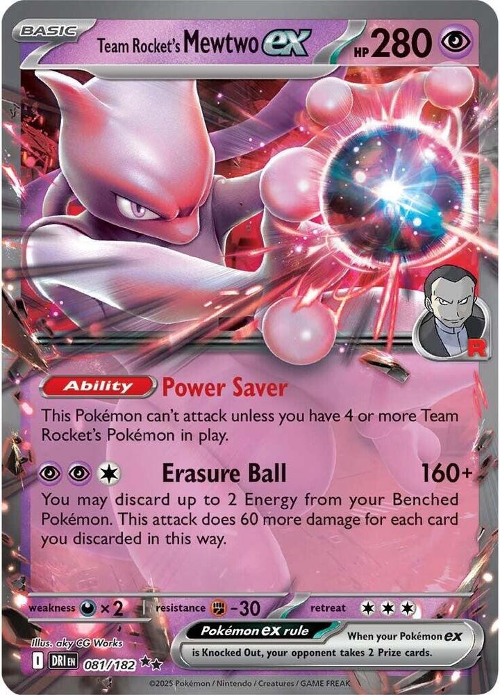 Team Rocket's Mewtwo ex 081/182 (SV10: Destined Rivals)  - Holofoil | Good Games Adelaide SA