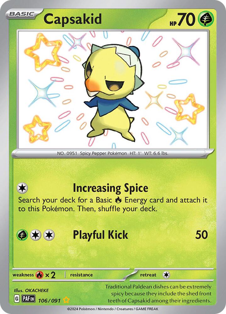 Capsakid 106/091 (SV: Paldean Fates)  - Holofoil | Good Games Adelaide SA