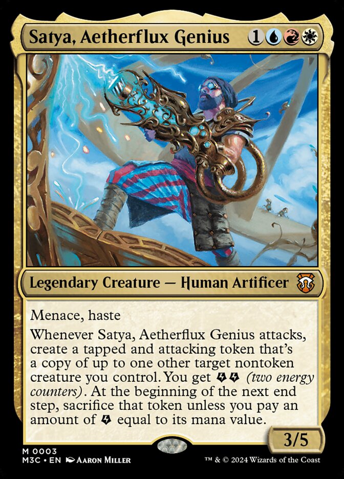 Satya, Aetherflux Genius 3 (Commander: Modern Horizons 3)  - Foil | Good Games Adelaide SA