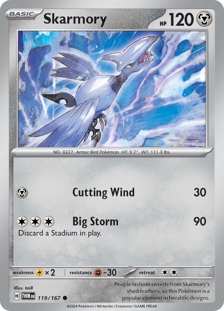 Skarmory 119/167 (SV06: Twilight Masquerade)  | Good Games Adelaide SA