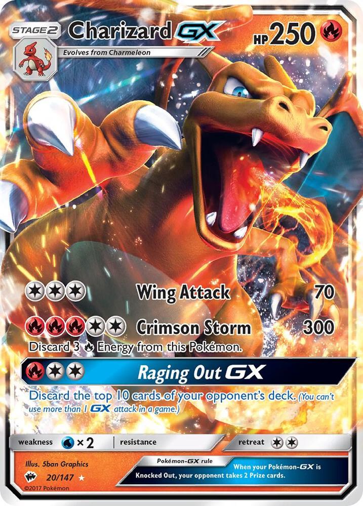 Charizard GX 20/147 (SM - Burning Shadows)  - Holofoil | Good Games Adelaide SA