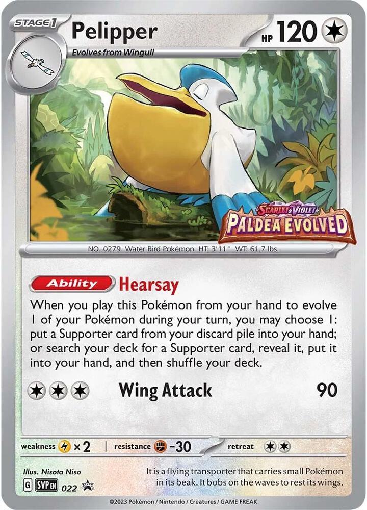 Pelipper Prerelease 022 (SV: Scarlet & Violet Promo Cards)  - Holofoil | Good Games Adelaide SA