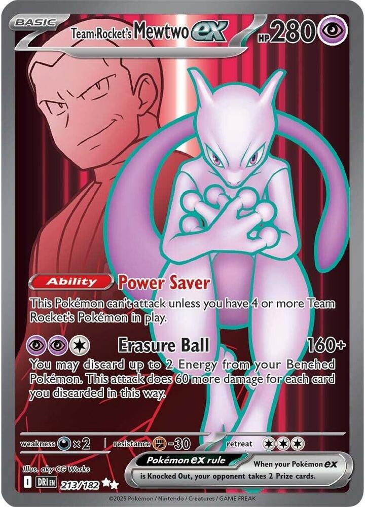 Team Rocket's Mewtwo ex 213/182 (SV10: Destined Rivals)  - Holofoil | Good Games Adelaide SA