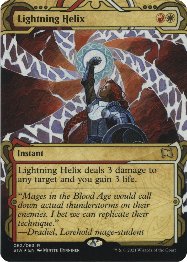 Lightning Helix Foil Etched 62 (Strixhaven: Mystical Archives)  - Foil | Good Games Adelaide SA