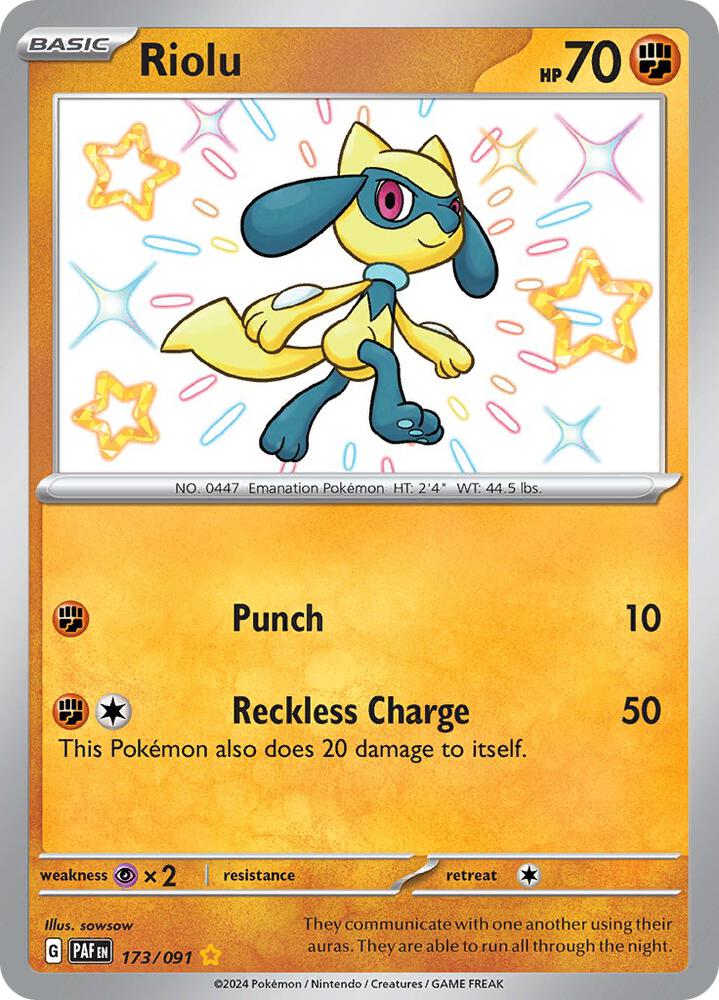 Riolu 173/091 (SV: Paldean Fates)  - Holofoil | Good Games Adelaide SA