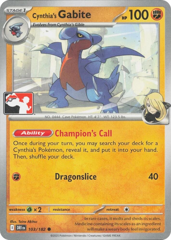 Cynthia's Gabite Series 8 103/182 (Prize Pack Series Cards)  | Good Games Adelaide SA
