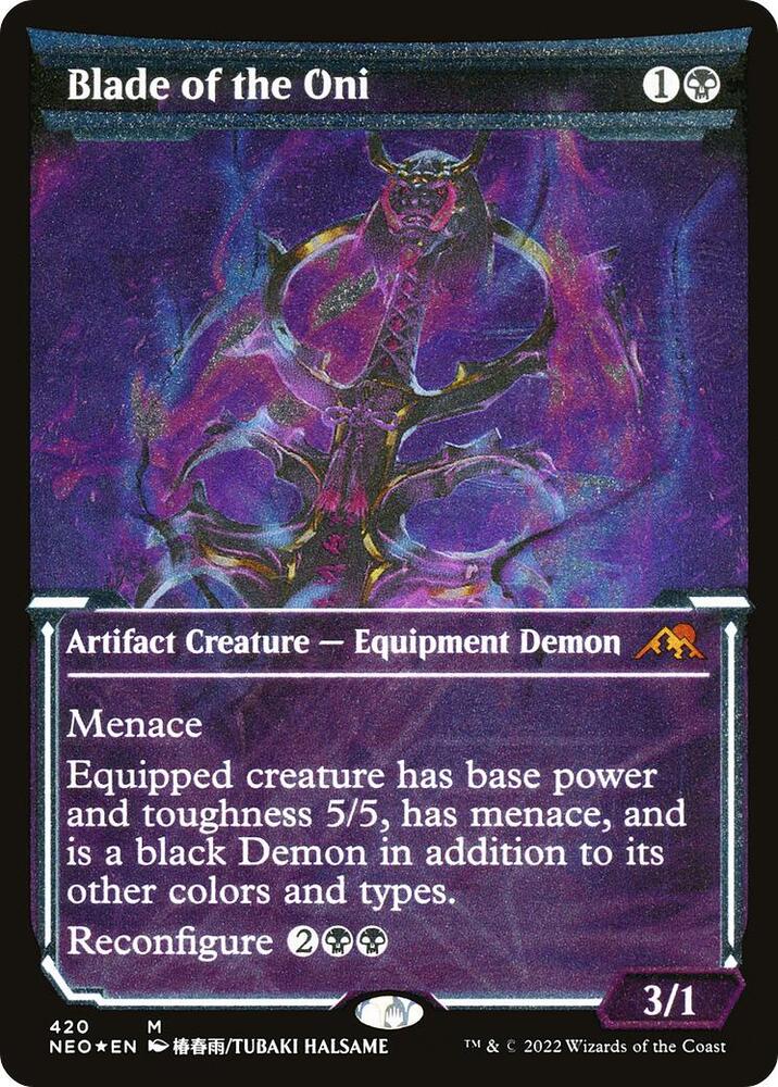Blade of the Oni 420 (Kamigawa: Neon Dynasty)  - Showcase Foil Etched | Good Games Adelaide SA