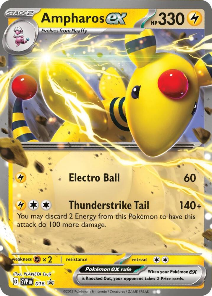 Ampharos ex 016 (SV: Scarlet & Violet Promo Cards)  - Holofoil | Good Games Adelaide SA