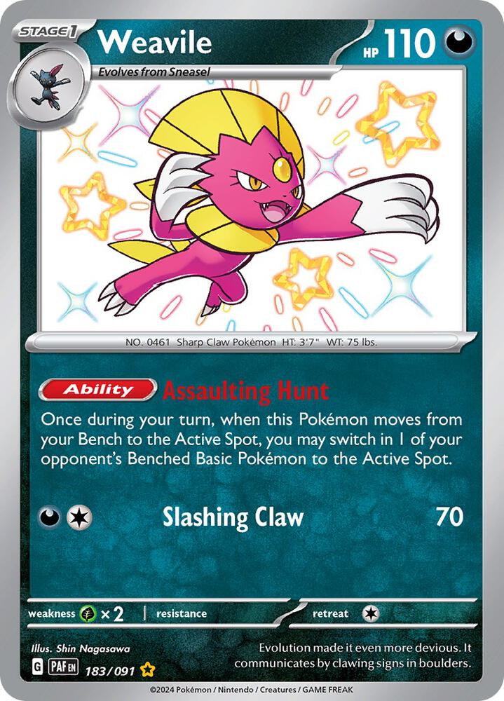 Weavile 183/091 (SV: Paldean Fates)  - Holofoil | Good Games Adelaide SA