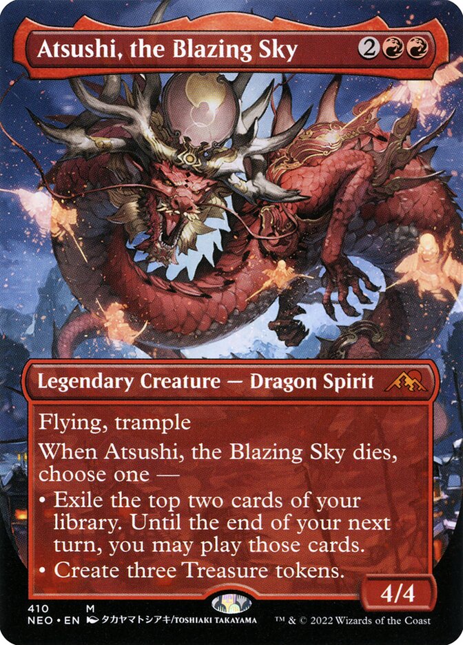 Atsushi, the Blazing Sky 410 (Kamigawa: Neon Dynasty)  - Showcase | Good Games Adelaide SA