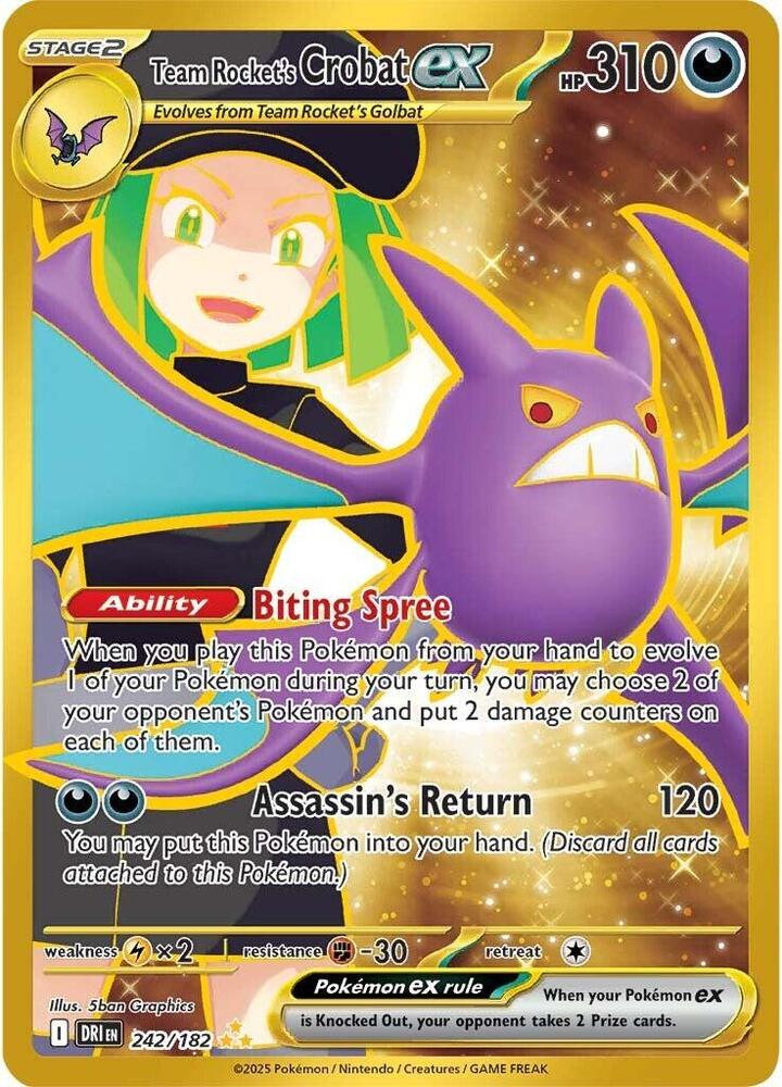 Team Rocket's Crobat ex 242/182 (SV10: Destined Rivals)  - Holofoil | Good Games Adelaide SA