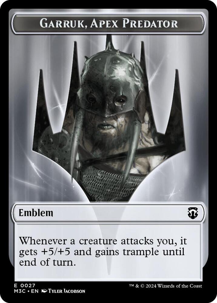 Emblem Garruk Apex Predator Saproling Double Sided Token 27 // 21 (Commander: Modern Horizons 3)  | Good Games Adelaide SA