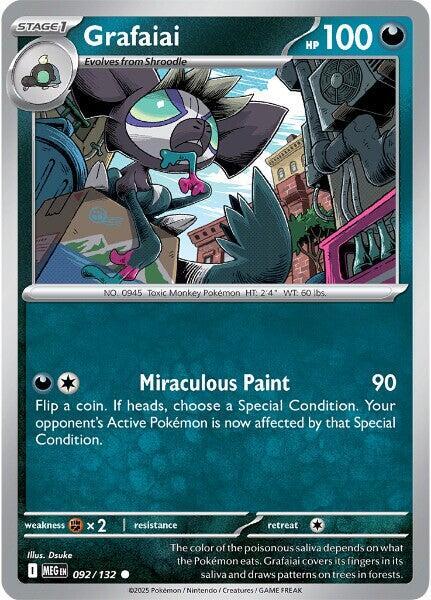 Grafaiai 092/132 (ME01: Mega Evolution)  - Reverse Holofoil | Good Games Adelaide SA