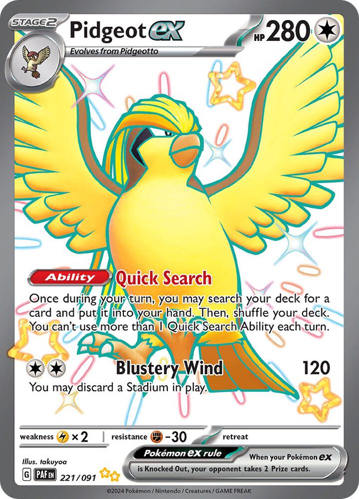 Pidgeot ex 221/091 (SV: Paldean Fates)  - Holofoil | Good Games Adelaide SA