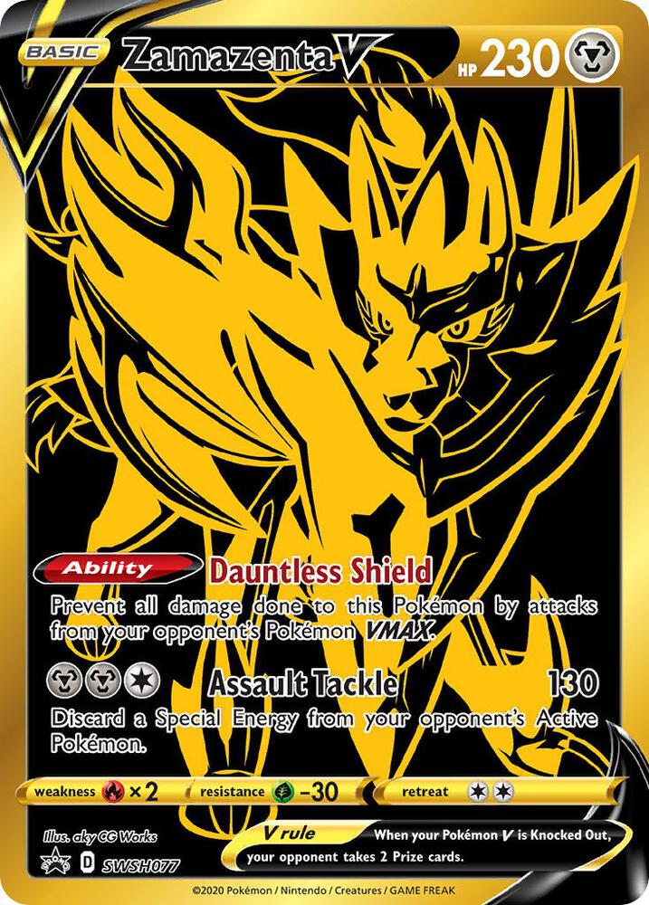 Zamazenta V SWSH077 (SWSH: Sword & Shield Promo Cards)  - Holofoil | Good Games Adelaide SA