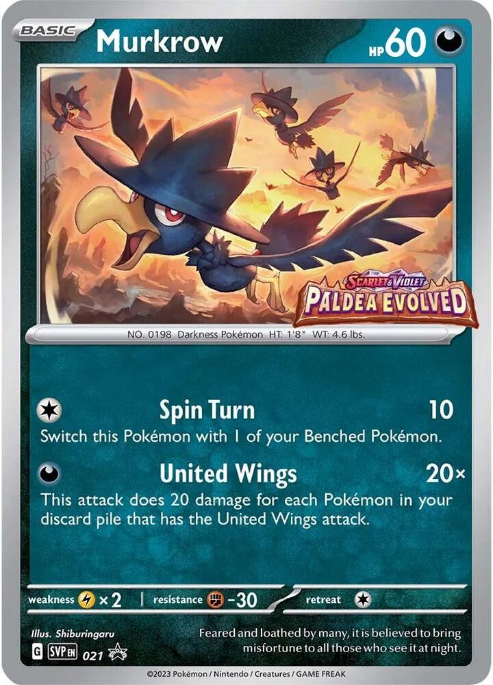 Murkrow Prerelease 021 (SV: Scarlet & Violet Promo Cards)  - Holofoil | Good Games Adelaide SA