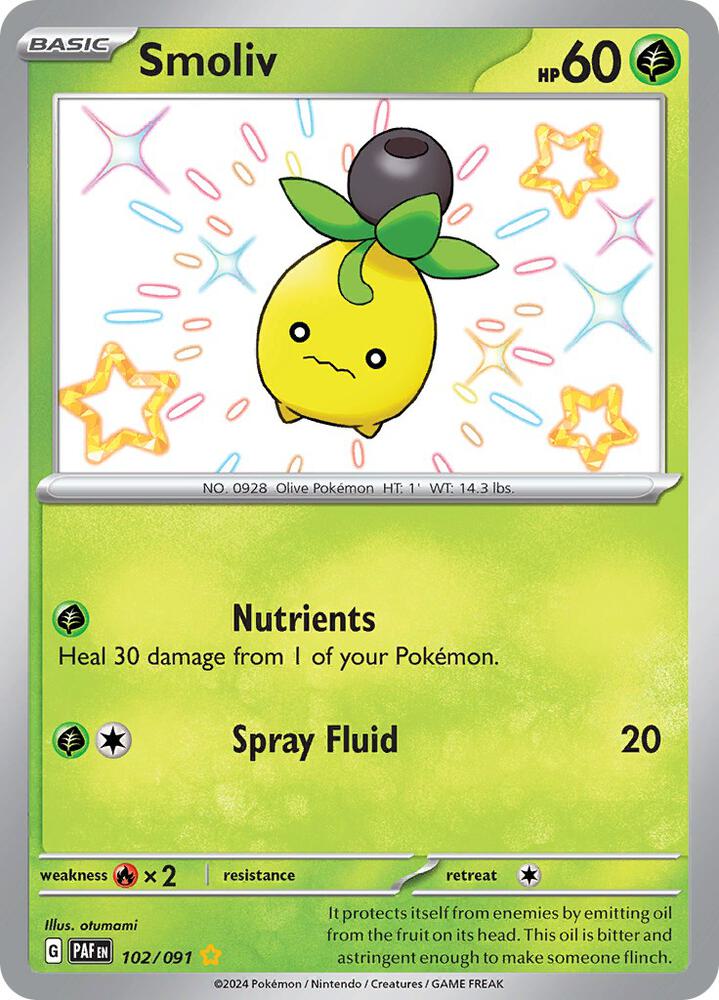 Smoliv 102/091 (SV: Paldean Fates)  - Holofoil | Good Games Adelaide SA