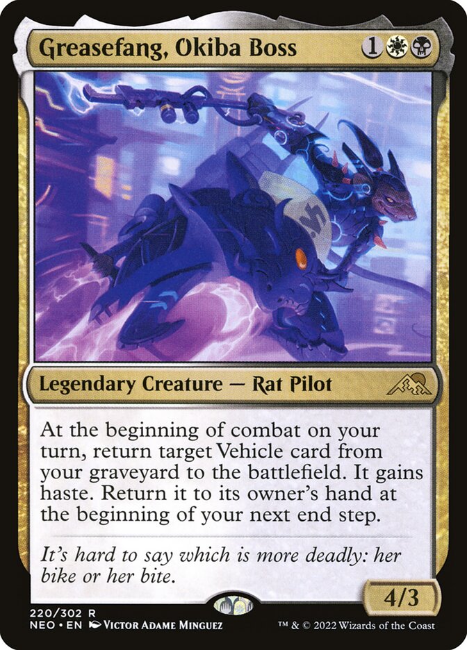 Greasefang, Okiba Boss 220 (Kamigawa: Neon Dynasty)  - Foil | Good Games Adelaide SA