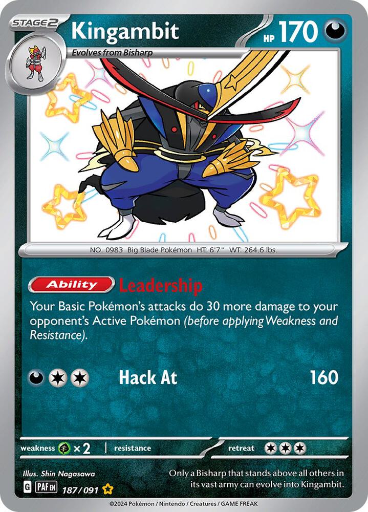 Kingambit 187/091 (SV: Paldean Fates)  - Holofoil | Good Games Adelaide SA