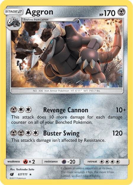 Aggron 67/111 (SM - Crimson Invasion)  - Holofoil | Good Games Adelaide SA