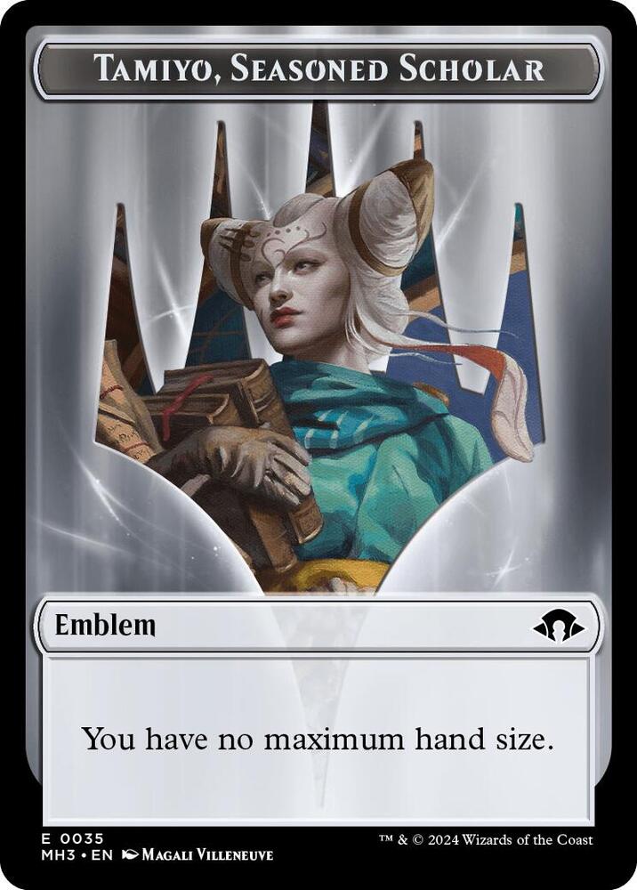 Emblem Tamiyo Seasoned Scholar Energy Reserve Double Sided Token 35 // 36 (Modern Horizons 3)  | Good Games Adelaide SA
