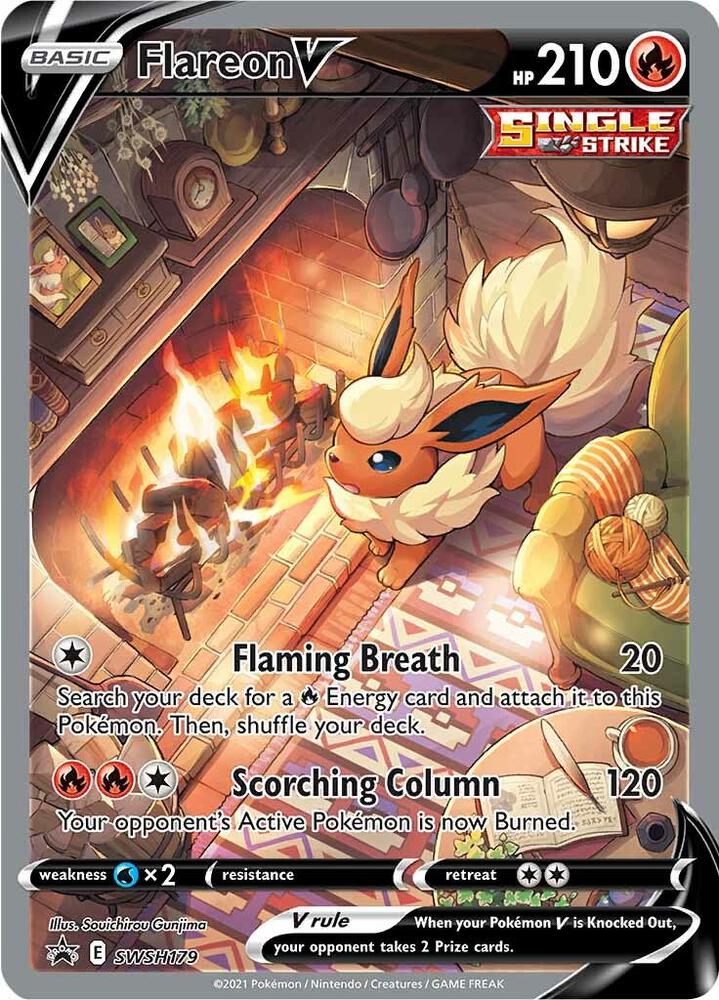 Flareon V SWSH179 (SWSH: Sword & Shield Promo Cards)  - Holofoil | Good Games Adelaide SA
