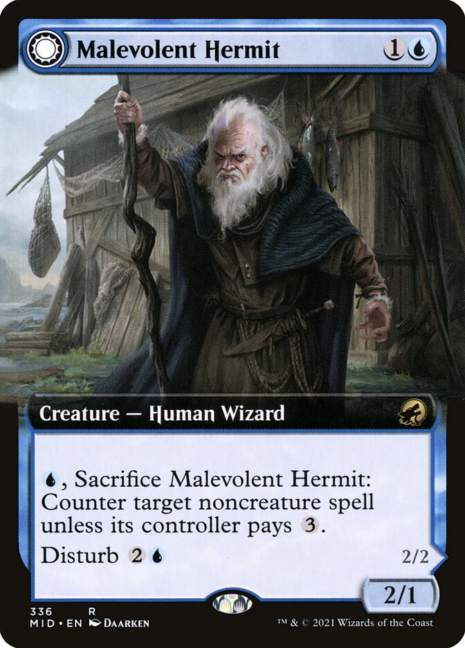 Malevolent Hermit // Benevolent Geist 336 (Innistrad: Midnight Hunt)  | Good Games Adelaide SA