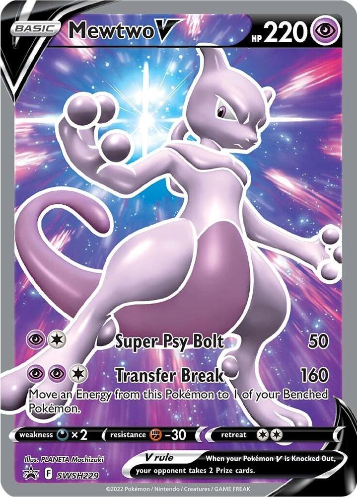 Mewtwo V SWSH229 (SWSH: Sword & Shield Promo Cards)  - Holofoil | Good Games Adelaide SA