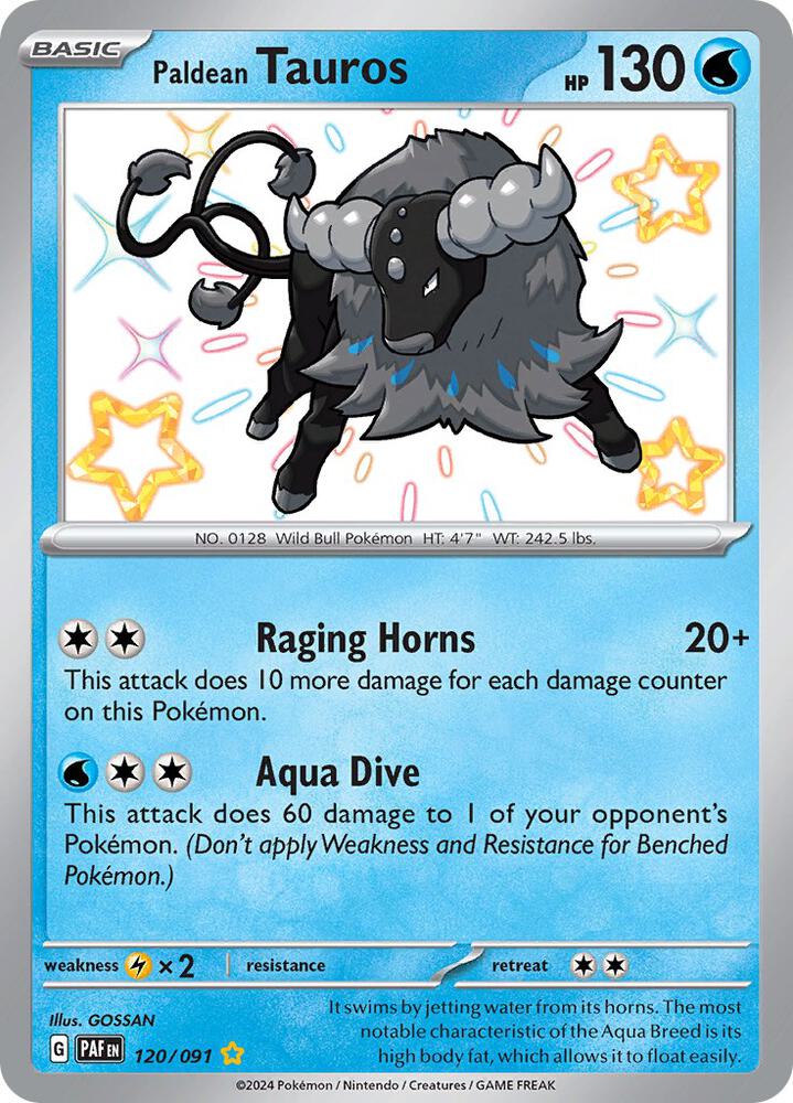 Paldean Tauros 120/091 (SV: Paldean Fates)  - Holofoil | Good Games Adelaide SA