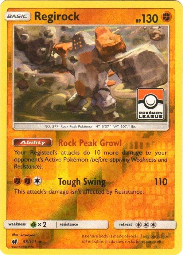 Regirock 53 111 Pokemon League 053/111 (League & Championship Cards)  - Reverse Holofoil | Good Games Adelaide SA