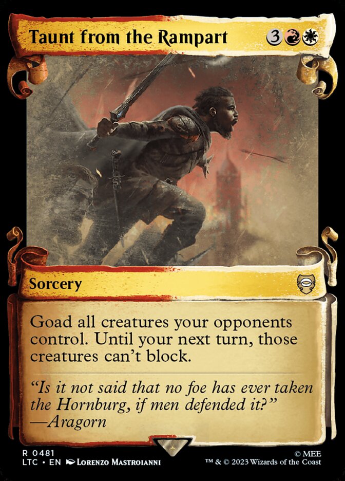 Taunt from the Rampart 481 (Commander: The Lord of the Rings: Tales of Middle-earth)  - Showcase Scroll Foil | Good Games Adelaide SA