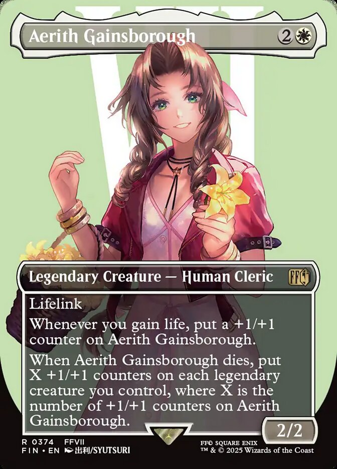 Aerith Gainsborough Borderless 374 (FINAL FANTASY)  - Borderless Foil | Good Games Adelaide SA