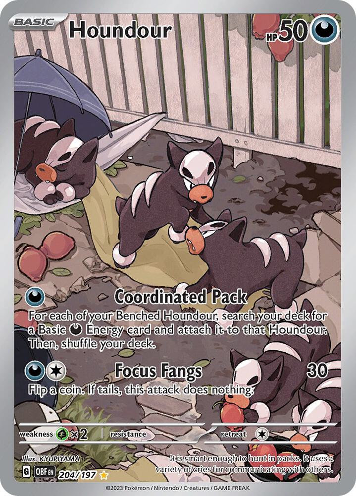 Houndour 204 197 204/197 (SV03: Obsidian Flames)  - Holofoil | Good Games Adelaide SA