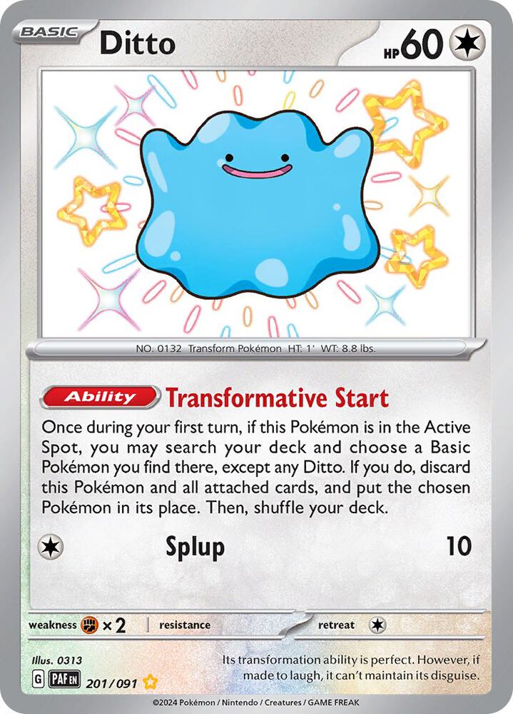 Ditto 201/091 (SV: Paldean Fates)  - Holofoil | Good Games Adelaide SA