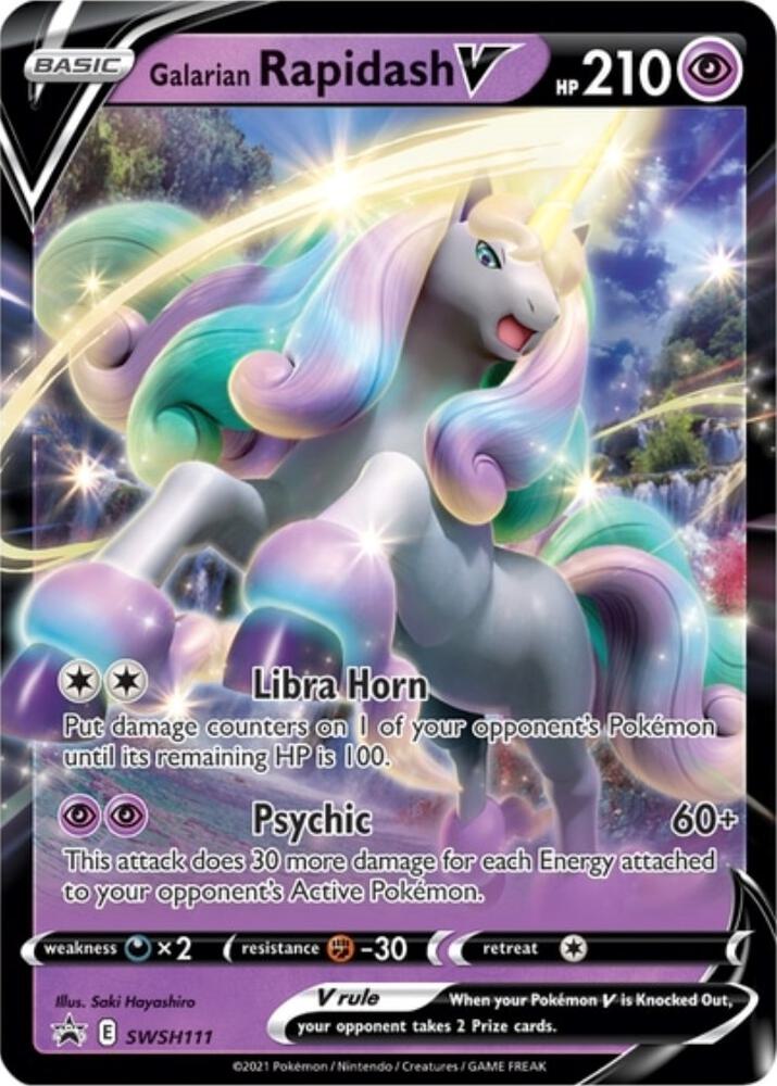 Galarian Rapidash V SWSH111 (SWSH: Sword & Shield Promo Cards)  - Holofoil | Good Games Adelaide SA