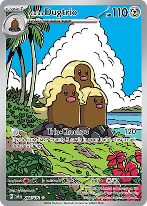 Alolan Dugtrio 208 191 208/191 (SV08: Surging Sparks)  - Holofoil | Good Games Adelaide SA