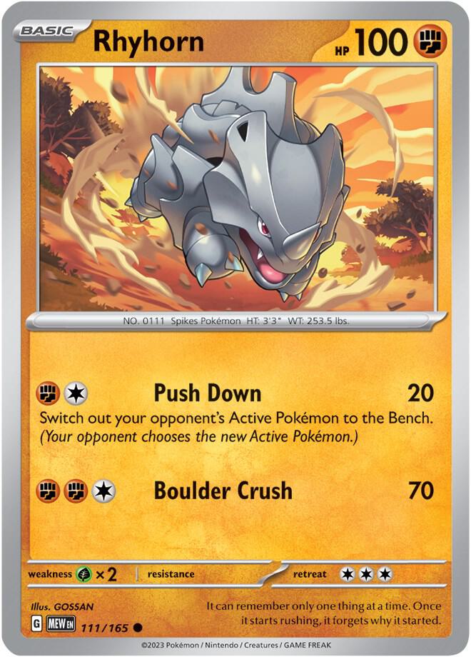 Rhyhorn 111/165 (SV: Scarlet & Violet 151)  | Good Games Adelaide SA