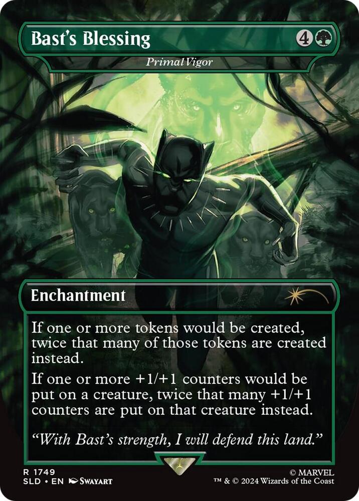 Basts Blessing Primal Vigor Rainbow Foil 1749 (Secret Lair Drop Series)  - Foil | Good Games Adelaide SA