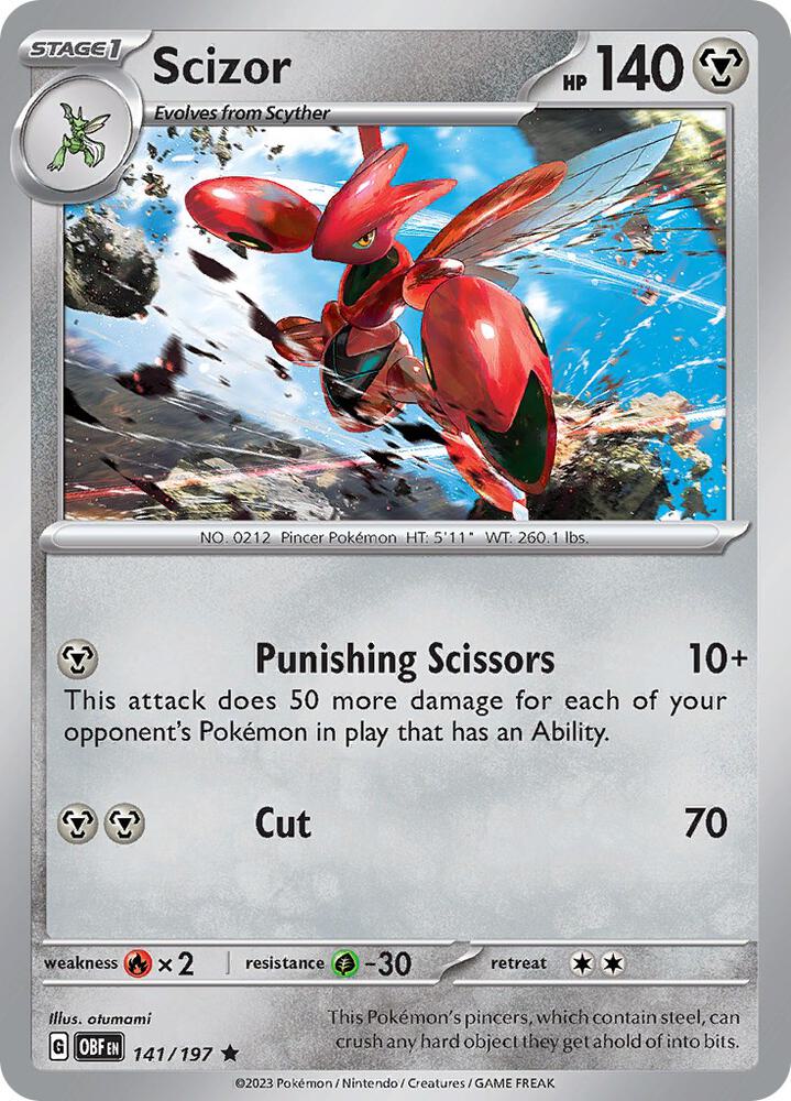 Scizor 141/197 (SV03: Obsidian Flames)  - Holofoil | Good Games Adelaide SA