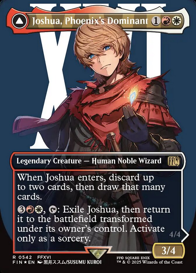 Joshua, Phoenix's Dominant // Phoenix, Warden of Fire 542 (FINAL FANTASY)  - Borderless Surge Foil | Good Games Adelaide SA