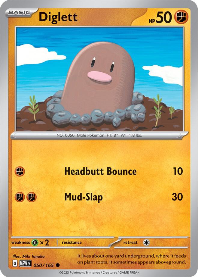 Diglett 050/165 (SV: Scarlet & Violet 151)  | Good Games Adelaide SA